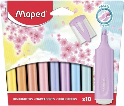 Maped Μαρκαδόρος Υπογράμμισης Πολύχρωμος FLUO&PASTEL  σετ 10 χρωματων 740903