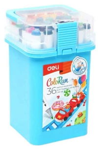 Deli Σετ 36 Μαρκαδόροι Νερού με διπλή μύτη washable