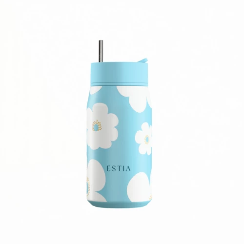Estia Θερμος Lens Save the Aegean 360ml Blue Daisy