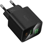 Hoco CS84A Φορτιστής με Θύρα USB-A και Θύρα USB-C 30W Power Delivery Quick Charge 3.0 Μαύρο