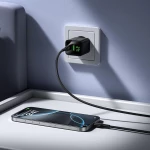 Hoco CS84A Φορτιστής με Θύρα USB-A και Θύρα USB-C 30W Power Delivery Quick Charge 3.0 Μαύρο