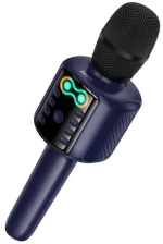 Hoco L24 Μικρόφωνο Καραόκε με Ηχείο Bluetooth 5W & RGB Φωτισμό Μπλέ