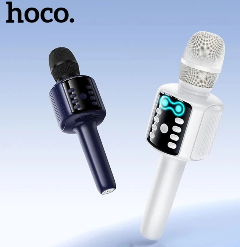 Hoco L24 Μικρόφωνο Καραόκε με Ηχείο Bluetooth 5W & RGB Φωτισμό Μπλέ
