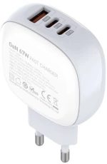 LDNIO Q3611 Φορτιστής GaN 67W με 1x USB-A & 2x USB-C Λευκός