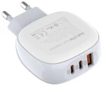 LDNIO Q3611 Φορτιστής GaN 67W με 1x USB-A & 2x USB-C Λευκός
