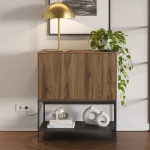 Μπουφές Amira Megapap χρώμα καρυδί Ud - black wood 80x40x90εκ.