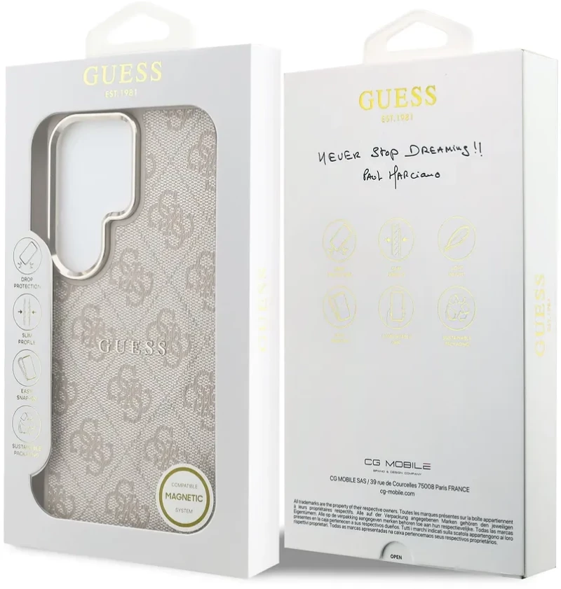 Guess Θήκη PU Leather 4G Gold Frame Magnetic Samsung Galaxy S26 Ultra Pink
