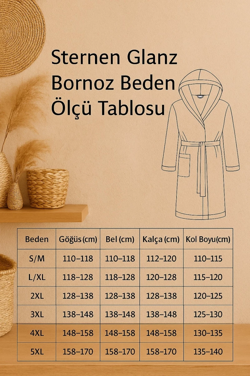 Stewehome Μπουρνούζι με κουκούλα από 100% βαμβάκι μαύρο (S/M)