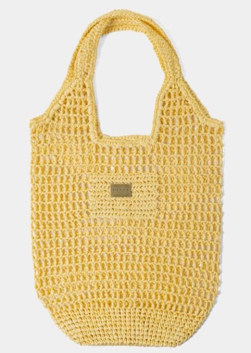 Τσάντα Πλεκτή Tote- Yellow