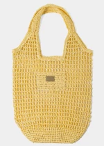 Τσάντα Πλεκτή Tote- Yellow