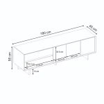Έπιπλο τηλεόρασης Capri χρώμα καρυδί milano 180x45x55εκ.