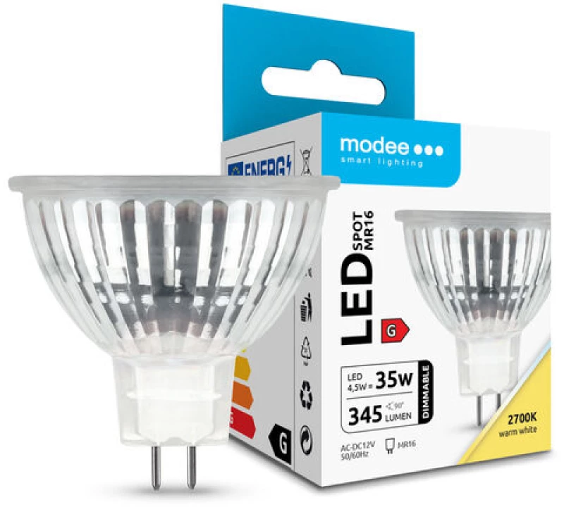 Modee Lighting LED Λαμπτήρας Spot Glass 4,5W MR16 12V ERP