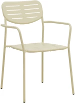 Πολυθρόνα Deraby pakoworld στοιβαζόμενη κρεμ μέταλλο 56x45.5x83εκ