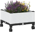 vidaXL Κήπος Γλαστράκι με Ροδάκια Λευκό 40 x 40 x 33 cm PP