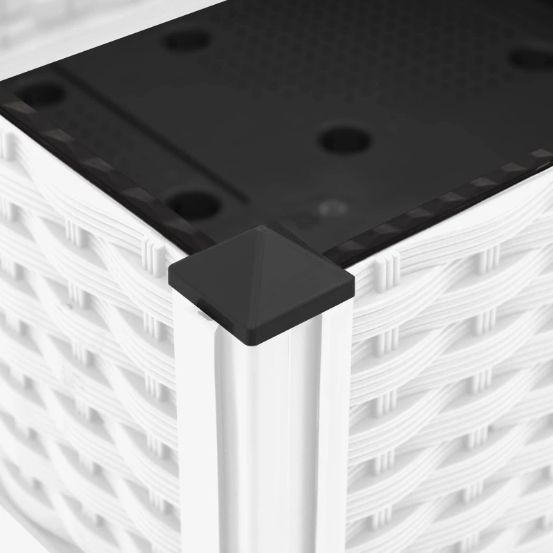 vidaXL Κήπος Γλαστράκι με Ροδάκια Λευκό 40 x 40 x 33 cm PP