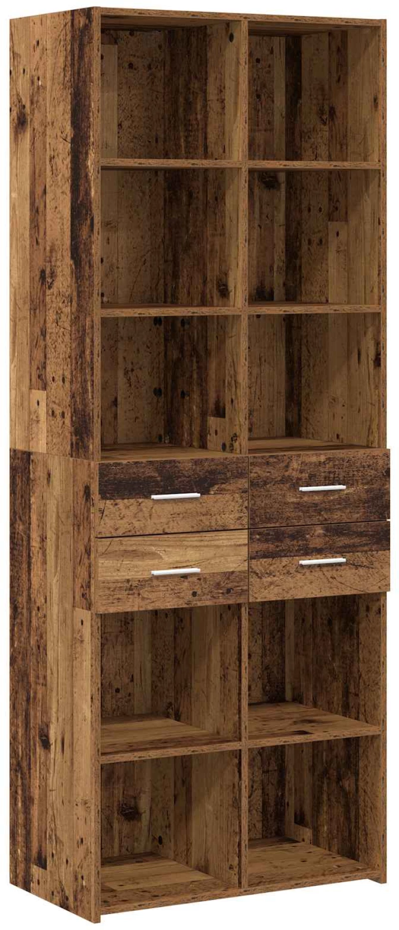 vidaXL Βιβλιοθήκη Παλαιωμένο ξύλο 30 x 42.4 x 185.2 εκ.