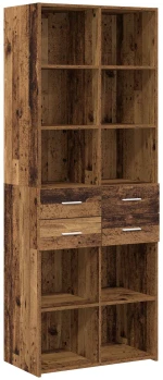 vidaXL Βιβλιοθήκη Παλαιωμένο ξύλο 30 x 42.4 x 185.2 εκ.