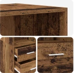 vidaXL Βιβλιοθήκη Παλαιωμένο ξύλο 30 x 42.4 x 185.2 εκ.