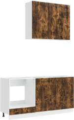 vidaXL Μονάδα κουζίνας KALMAR 5 pcs Καπνισμένο Ξύλο Δρυός