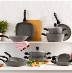 Stewehome Χύτρα χαμηλή αντικολλητική από γρανίτη 26 cm Γκρι