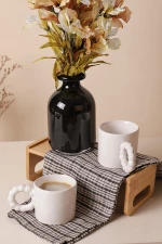 Stewehome Σετ 2 τεμαχίων κεραμικά φλιτζάνια 8 cm 260 ml μοντέρνου στυλ Λευκό