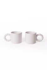 Stewehome Σετ 2 τεμαχίων κεραμικά φλιτζάνια 8 cm 260 ml μοντέρνου στυλ Λευκό