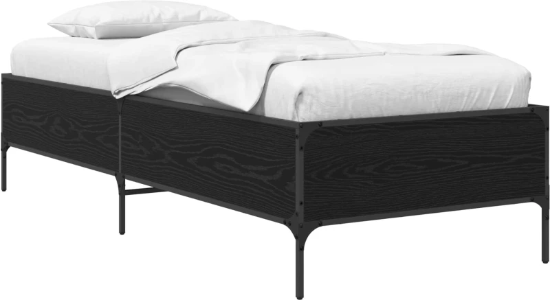 vidaXL Σκελετός Κρεβατιού Μαύρη Δρυς 80 x 200 cm Επεξεργασμένο Ξύλο