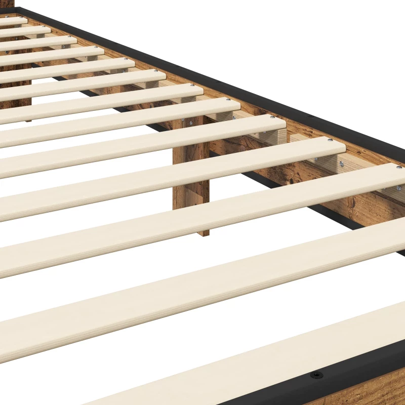 vidaXL Κρεβάτι με Κεφαλάρι Παλαιωμένο ξύλο 80 x 200 cm
