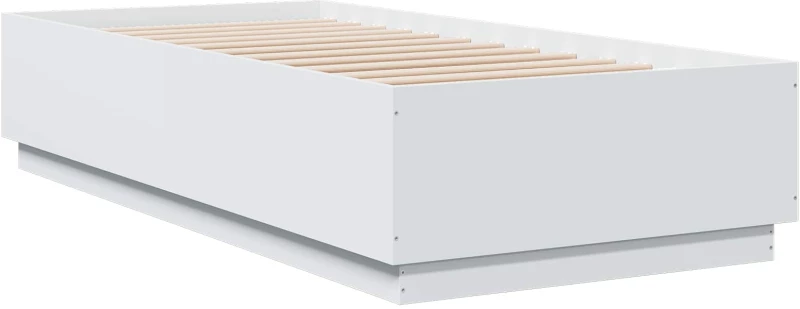vidaXL Κρεβάτι με φωτισμό LED Λευκό 80 x 200 cm Επεξεργασμένο Ξύλο