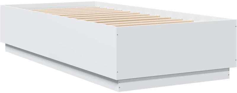 vidaXL Κρεβάτι με φωτισμό LED Λευκό 80 x 200 cm Επεξεργασμένο Ξύλο