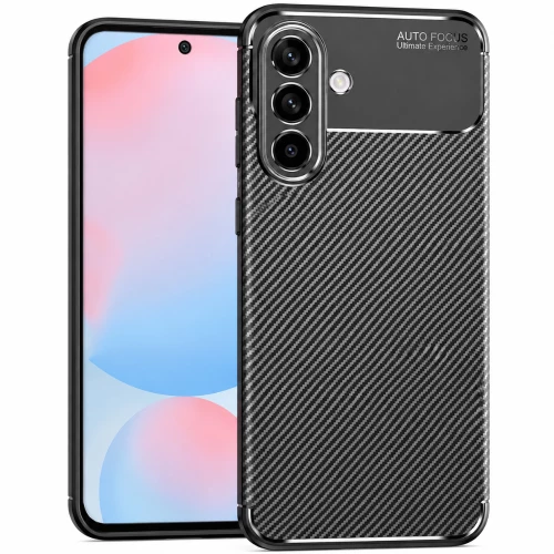 Θήκη Ancus AutoFocus Carbon Fiber για Samsung Galaxy A36 5G A37 5G Μαύρη