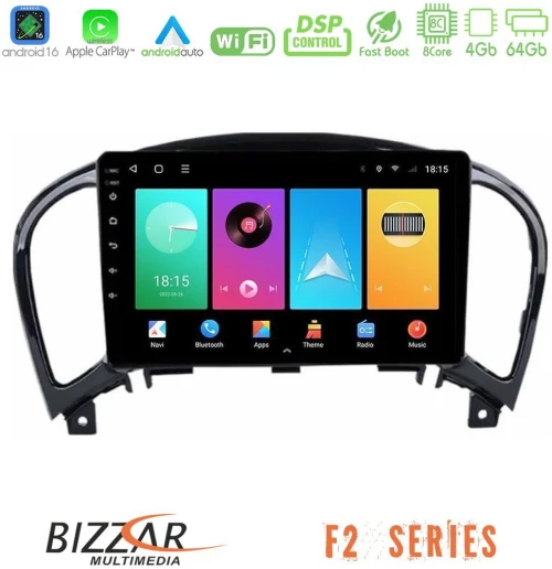 Bizzar F2 Series 8Core Android16 4+64GB  Nissan Juke Navigation Multimedia Tablet 9"