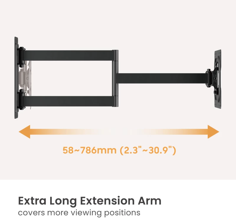 BRATECK επιτοίχια βάση τηλεόρασης LPA95-223L  23-43″  έως 50kg  full motion