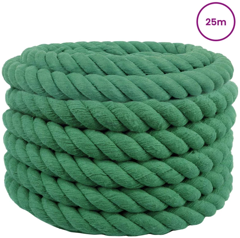vidaXL Σχοινί Πράσινο 3,6 x 3,6 x 2500 εκ Βαμβάκι