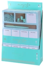 Εβδομαδιαίο planner μπλοκ Biro Time Mojito με αξεσουάρ γραφείου μέντα