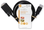 NEDIS CCGL37301BK20 Καλώδιο εικόνας DisplayPort αρσ. - VGA αρσ., 2.00m σε μαύρο χρώμα