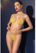 CHILIROSE - CR 4898 YELLOW STRASS BIKINI ONE SIZE
