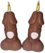DIABLO PICANTE - PENIS BIRTHDAY NUMBER CANDLES DARK TONE 2 UNITS