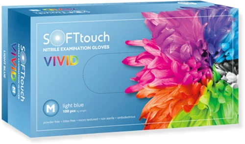 Κιβώτιο 10 Συσκευασίων Bournas Medicals Touch Vivid Γάντια Νιτριλίου Χωρίς Πούδρα σε Γαλάζιο Τιρκουάζ Χρώμα 1000 Τεμάχια