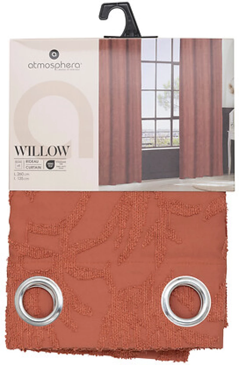 Κουρτίνα Jacquard WILLOW 135 x 260 cm - Terracotta 209090B Atmosphera