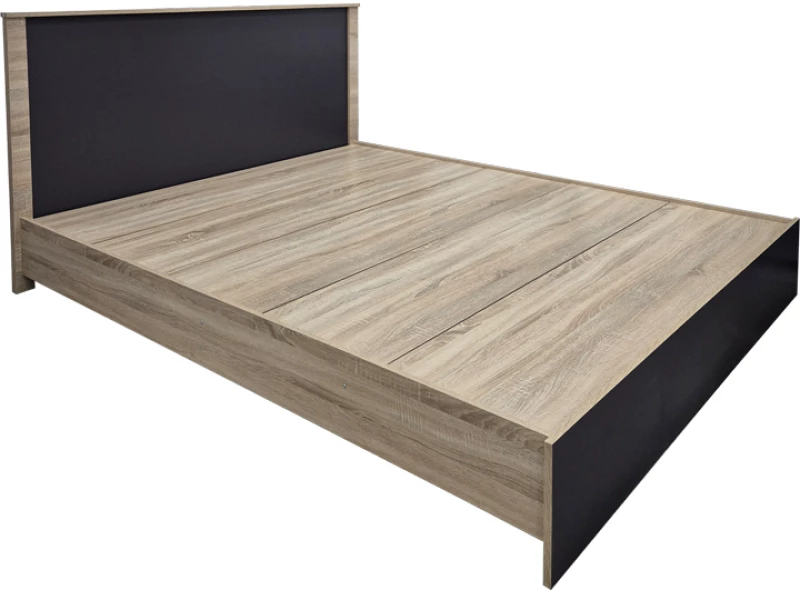 Κρεβάτι με στρώμα Athos Utopia pakoworld sonoma και ανθρακί 160x200εκ