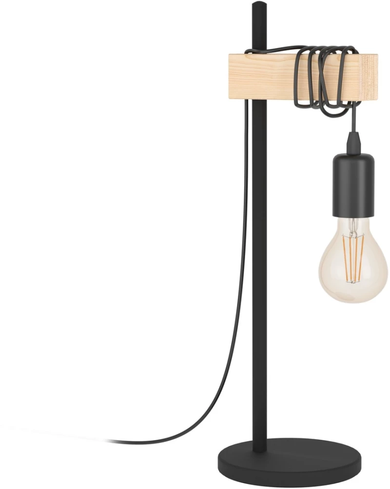 Φωτιστικό Επιτραπέζιο Eglo 43515 TOWNSHEND Καφέ (Brown)|Μαύρο Ματ (Black Mat)