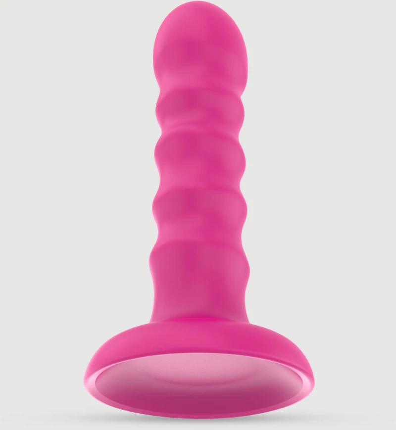 Dildo Σιλικόνης Με Ραβδώσεις & Βεντούζα Classic Silicone Ribbed Dildo With Suction Cup 18 cm - Κόκκινο
