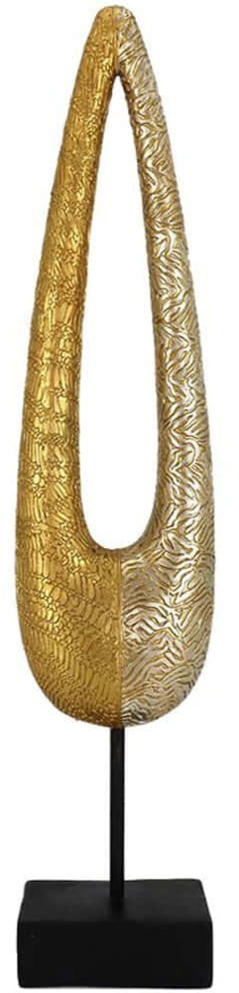 Διακοσμητικό Τοτέμ Drip 023522 9x6x41cm Gold-Black Πολυρεσίνη
