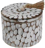 LIBERTA AMAR ΚΟΥΤΙ ΑΠΟΘΗΚΕΥΣΗΣ 16x16x12cm ΞΥΛΟ ΚΑΦΕ ΛΕΥΚΟ