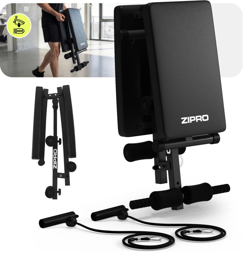Πτυσσόμενος πάγκος κοιλιακών Zipro Sixbox με κλίση και ρυθμιζόμενο ύψος