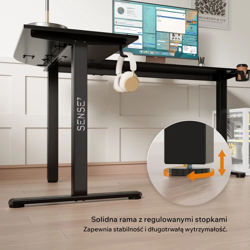 Biurko SENSE7 Rong narożne czarne