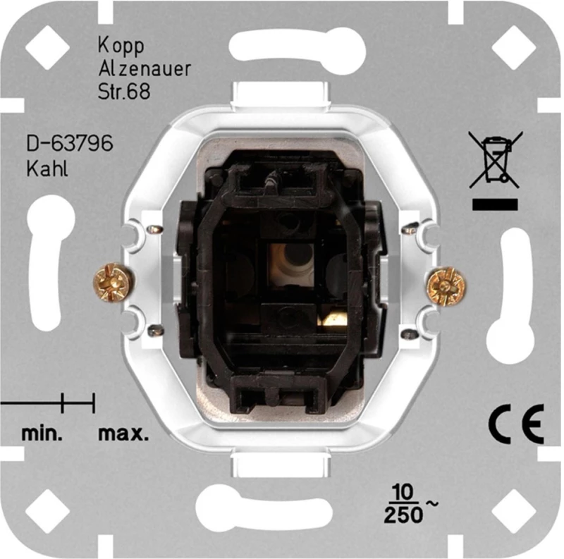 Μηχανισμός Διακόπτη Διπολικού 503200004 2-Pole 10AX 250V Black Kopp