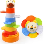Ξύλινη Πυραμίδα Ταξινόμησης Ζωάκι Top Bright Animal Stacking 120322