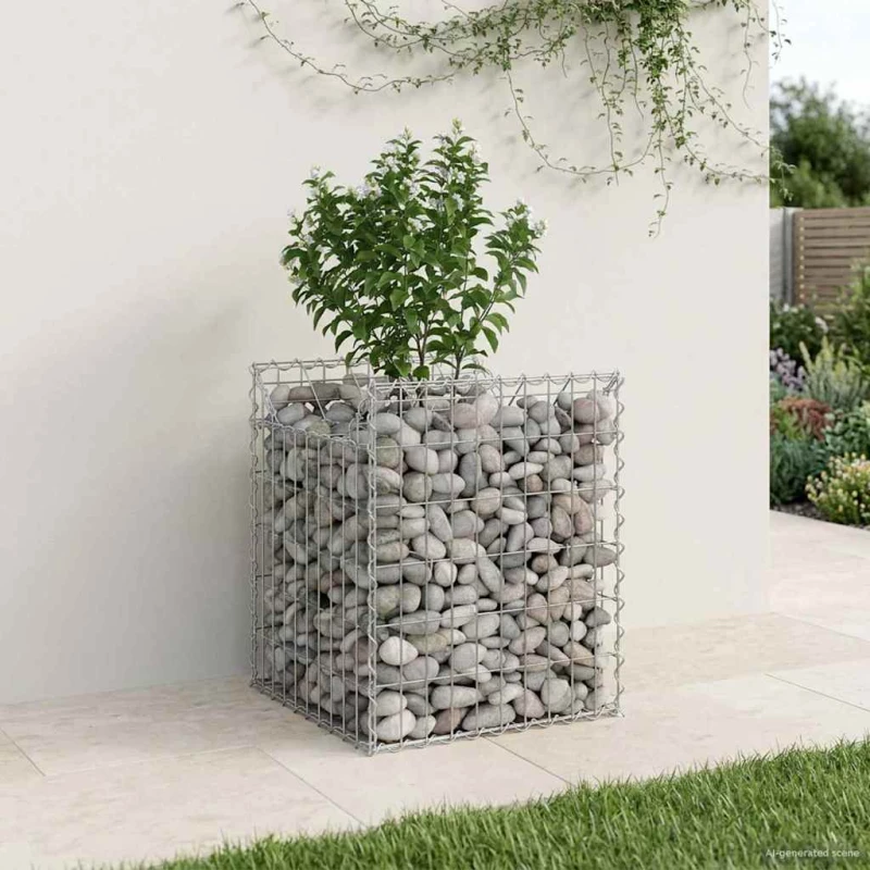 vidaXL Ανασηκωμένο κρεβάτι gabion Ασημί 50 x 50 x 60 cm